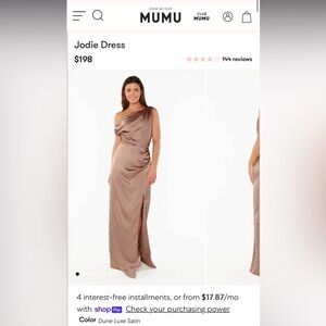 Elegant Satin One-Shoulder Dress - Brown